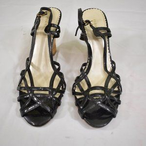 Fioni Cork and black wedge heels Size 6